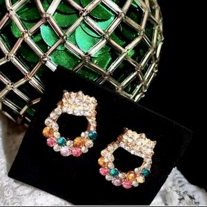 Crystal Crown Wreath Earrings